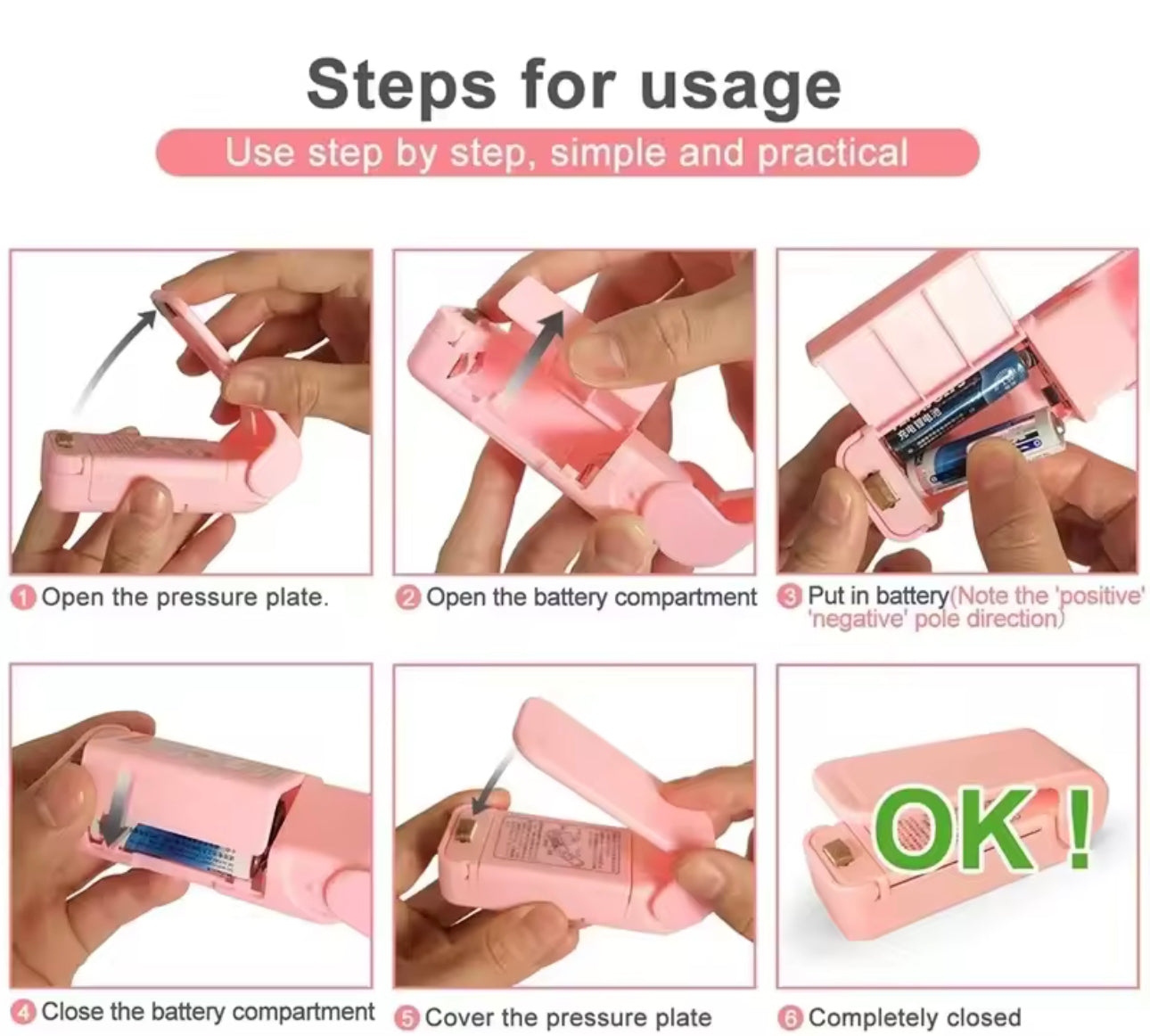 Mini Heat Bag Sealing Machine Package Sealer Bags Thermal Plastic Food Bag Closure Portable Sealer Food Packaging Heat Sealer