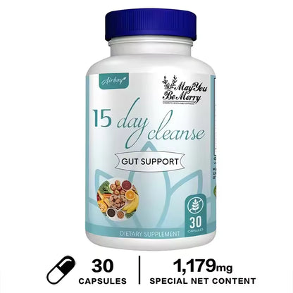 Gut and Colon Cleanse & Detox for Weight Loss-15 Day Quick Cleanser - Capsules Supplement to Flush Toxins&Boost Energy for Adult